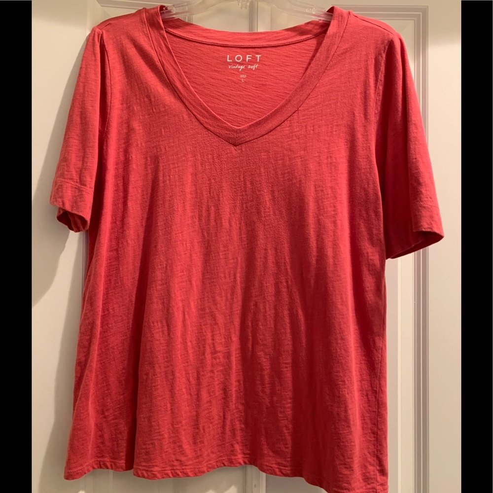 LOFT, Women’s V Neck Tee, Size Large
